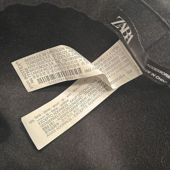 Zara Black Wool Kids Hat(Size 10-12yrs) - Picture 3 of 4